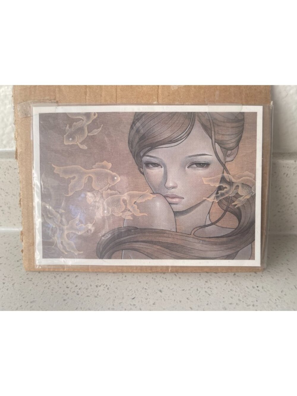 Rare Audrey Kawasaki Postcard Print "Carry On" 2009  4 1/8" x 6"